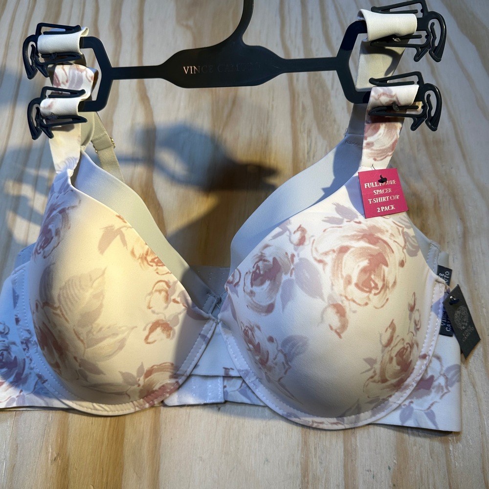 Vince Camuto Womens Full Figure Spacer T-Shirt Cup Underwire Bra 2 Pack Grey 38D